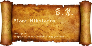 Blond Nikoletta névjegykártya